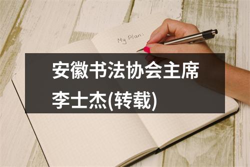 安徽书法协会主席李士杰(转载)