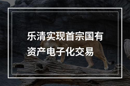 乐清实现首宗国有资产电子化交易