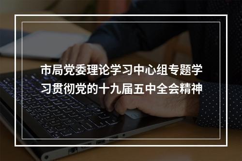 市局党委理论学习中心组专题学习贯彻党的十九届五中全会精神