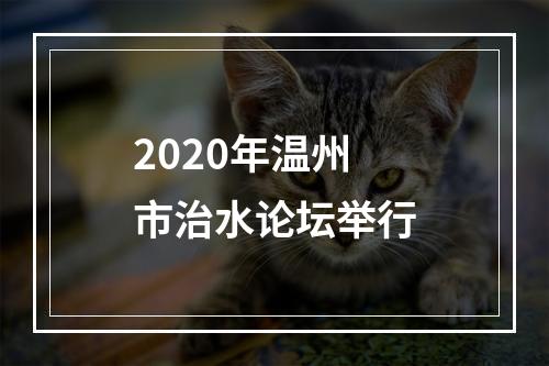 2020年温州市治水论坛举行