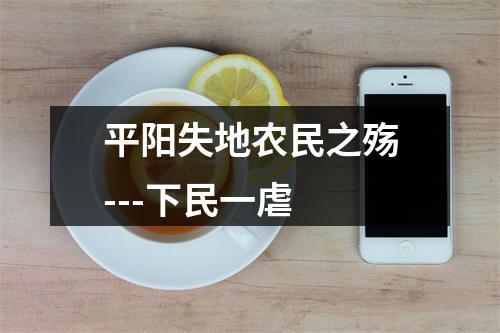 平阳失地农民之殇---下民一虐