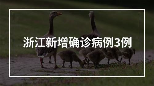 浙江新增确诊病例3例