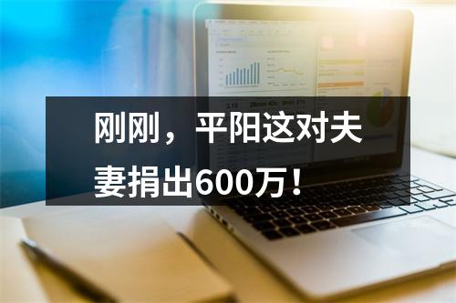 刚刚，平阳这对夫妻捐出600万！