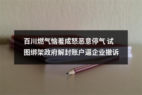 百川燃气恼羞成怒恶意停气 试图绑架政府解封账户逼企业撤诉