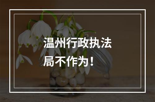 温州行政执法局不作为！