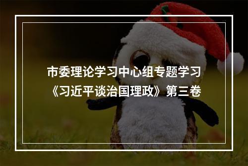 市委理论学习中心组专题学习《习近平谈治国理政》第三卷