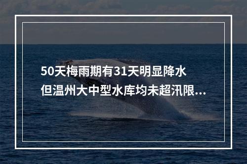 50天梅雨期有31天明显降水 但温州大中型水库均未超汛限水位