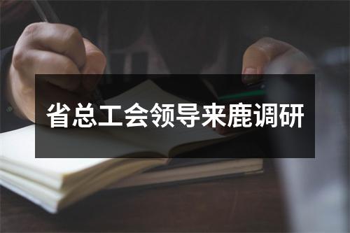 省总工会领导来鹿调研