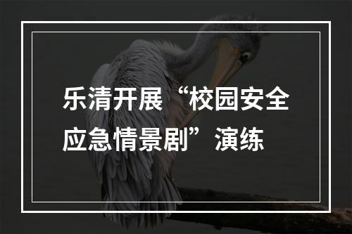 乐清开展“校园安全应急情景剧”演练