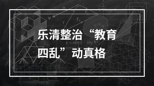 乐清整治“教育四乱”动真格