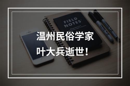 温州民俗学家叶大兵逝世！