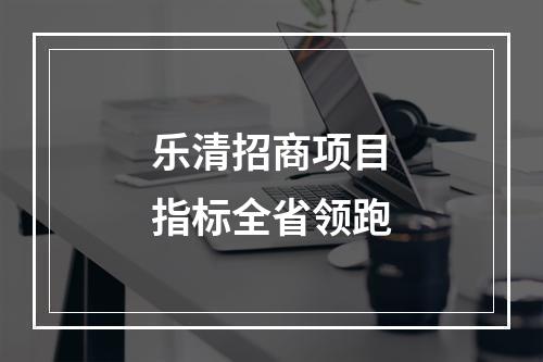 乐清招商项目指标全省领跑
