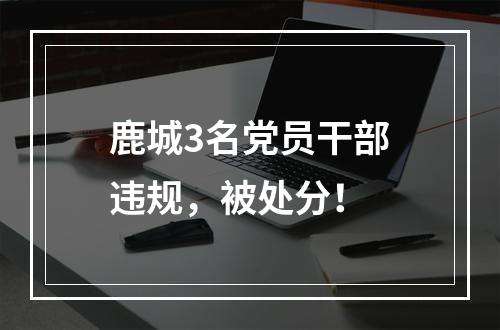 鹿城3名党员干部违规，被处分！