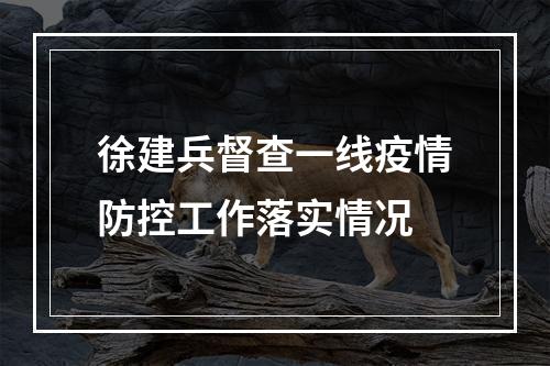 徐建兵督查一线疫情防控工作落实情况