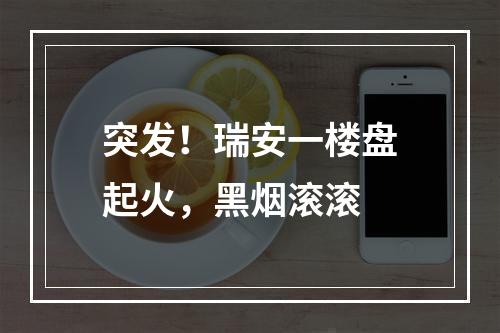 突发！瑞安一楼盘起火，黑烟滚滚