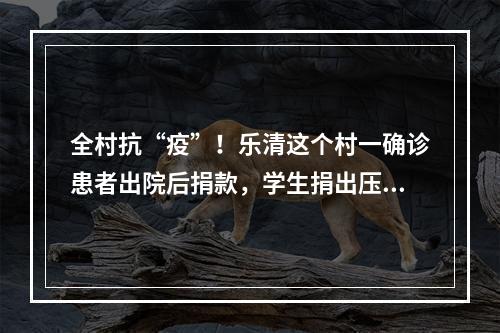 全村抗“疫”！乐清这个村一确诊患者出院后捐款，学生捐出压岁钱……
