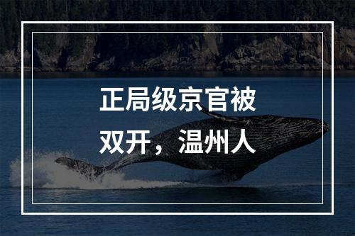 正局级京官被双开，温州人