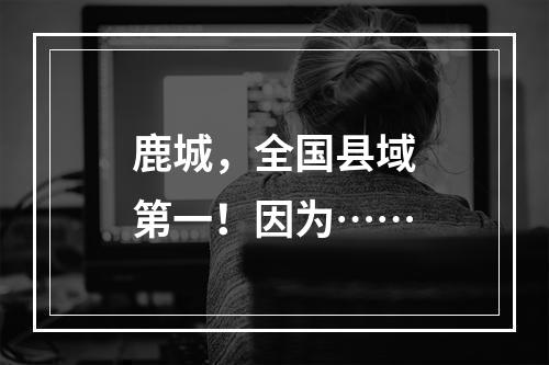鹿城，全国县域第一！因为……