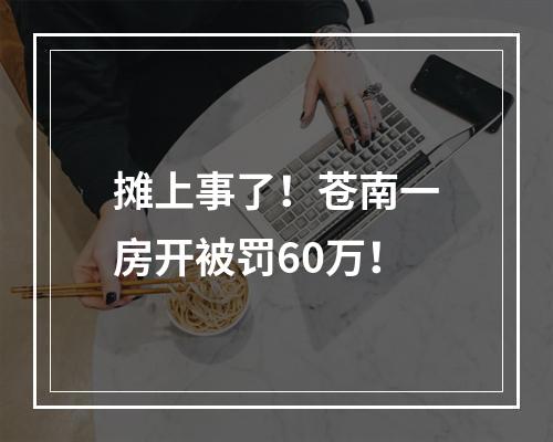 摊上事了！苍南一房开被罚60万！