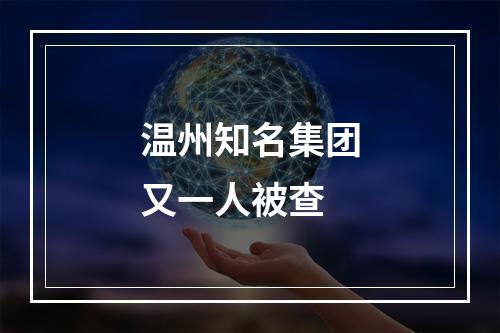 温州知名集团又一人被查