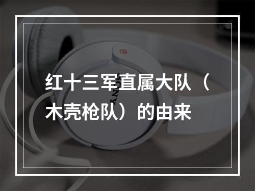 红十三军直属大队（木壳枪队）的由来