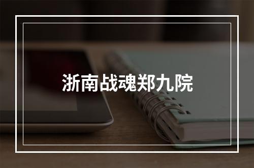浙南战魂郑九院