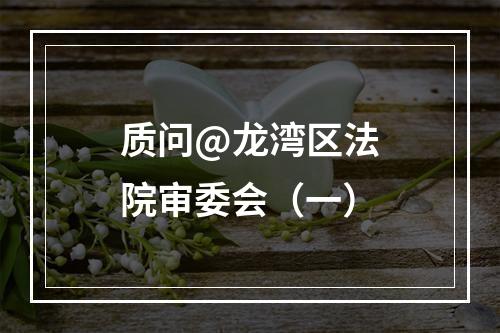 质问@龙湾区法院审委会（一）