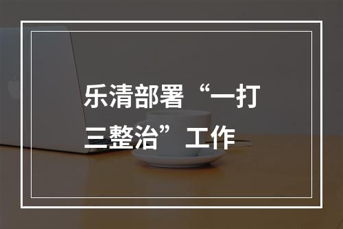 乐清部署“一打三整治”工作
