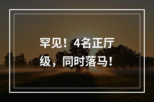 罕见！4名正厅级，同时落马！