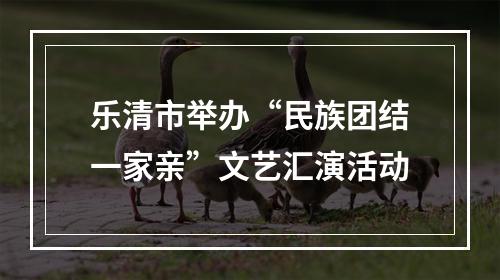 乐清市举办“民族团结一家亲”文艺汇演活动