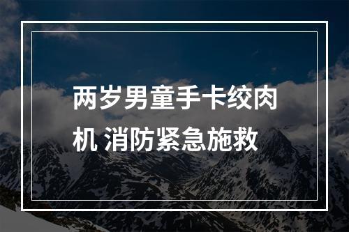 两岁男童手卡绞肉机 消防紧急施救