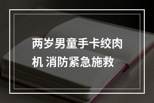 两岁男童手卡绞肉机 消防紧急施救