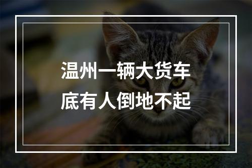 温州一辆大货车底有人倒地不起