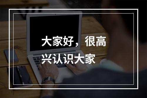 大家好，很高兴认识大家