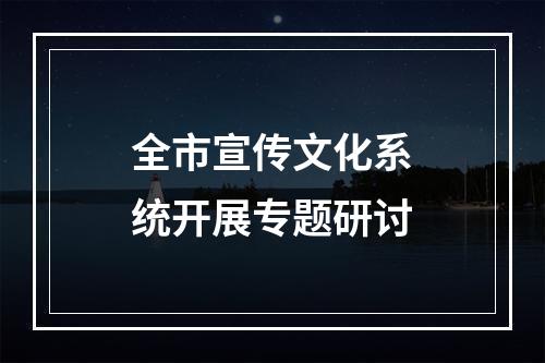 全市宣传文化系统开展专题研讨