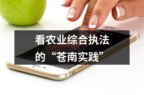 看农业综合执法的“苍南实践”