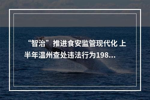 “智治”推进食安监管现代化 上半年温州查处违法行为1985起