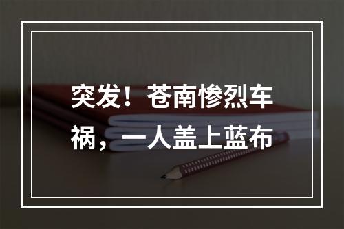 突发！苍南惨烈车祸，一人盖上蓝布
