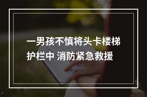 一男孩不慎将头卡楼梯护栏中 消防紧急救援