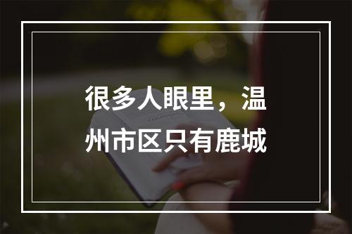 很多人眼里，温州市区只有鹿城