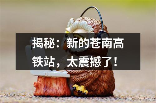 揭秘：新的苍南高铁站，太震撼了！