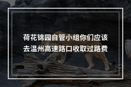 荷花锦园自管小组你们应该去温州高速路口收取过路费