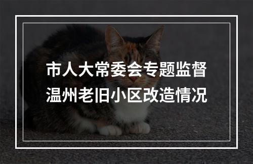 市人大常委会专题监督温州老旧小区改造情况