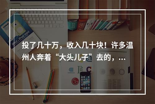 投了几十万，收入几十块！许多温州人奔着“大头儿子”去的，结果…
