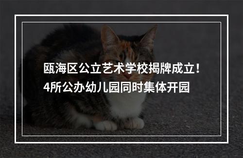 瓯海区公立艺术学校揭牌成立！4所公办幼儿园同时集体开园