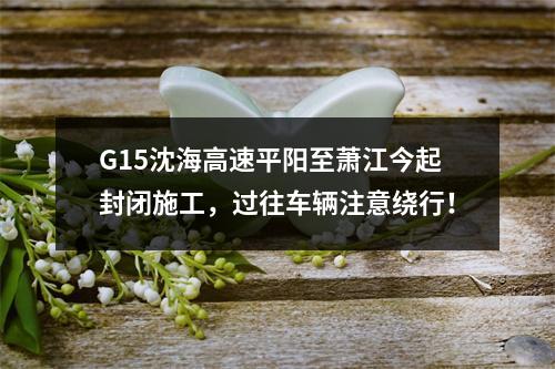 G15沈海高速平阳至萧江今起封闭施工，过往车辆注意绕行！