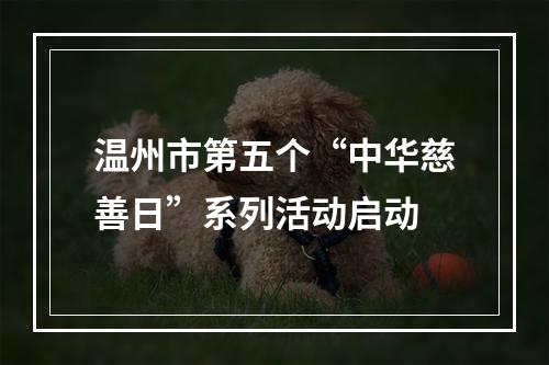 温州市第五个“中华慈善日”系列活动启动