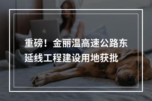 重磅！金丽温高速公路东延线工程建设用地获批