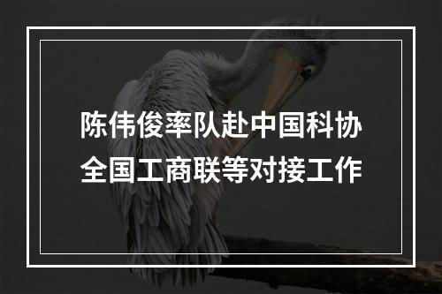 陈伟俊率队赴中国科协全国工商联等对接工作