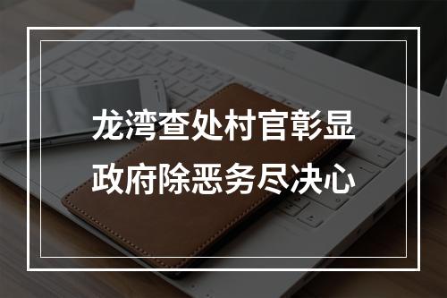 龙湾查处村官彰显政府除恶务尽决心